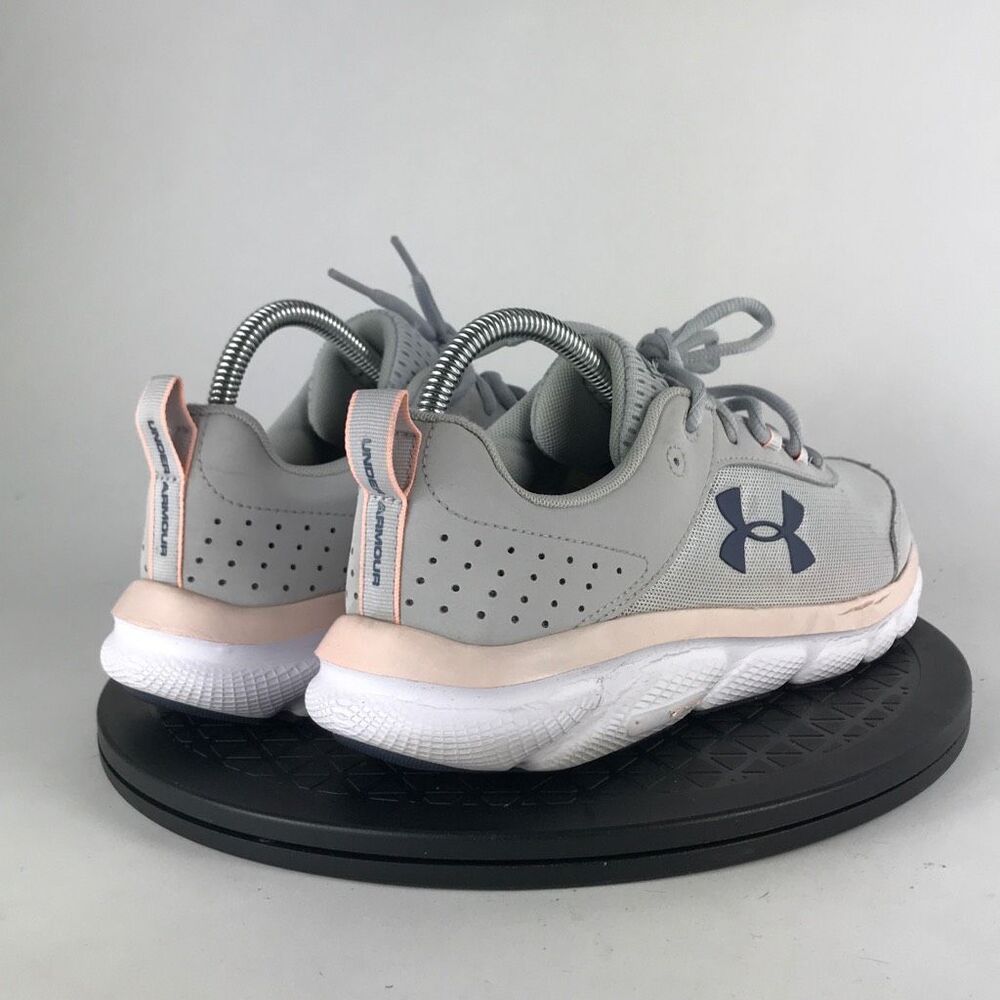 Under Armour Charged Assert 8 Gray/Pink Running Shoes 3021972-105 Women Size 9.5 - Picture 5 of 12
